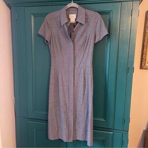 Oscar de la Renta Wool Dress Light weight sz 6 Button Down
